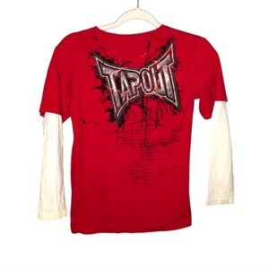 Y2K Tapout layered AOP lightning broken glass grunge MMA UFC long sleeve Tshirt
